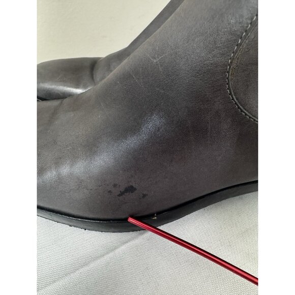 Balenciaga Paris Gray Riding Boots 40 Quiet Luxury Y2K Butter Soft Leather FLAW - Picture 5 of 16